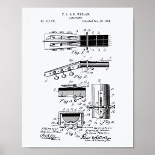Capo Tasto 1893 Patent Art Weißpapier Poster