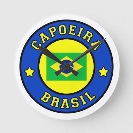 Capoeira Brasil Runde Wanduhr (Vorderseite)