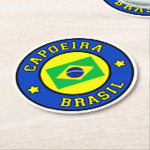 Capoeira Brasil Runder Pappuntersetzer (Angewinkelt)