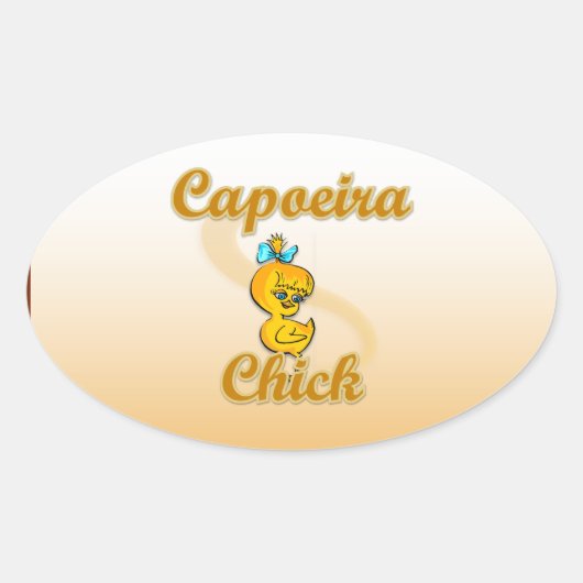 Capoeira Chick Ovaler Aufkleber (Vorderseite)