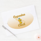 Capoeira Chick Ovaler Aufkleber (Umschlag)
