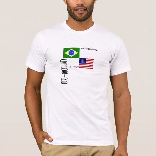 Capoeira: Flagge Brasiliens, USA T-Shirt (Vorderseite)