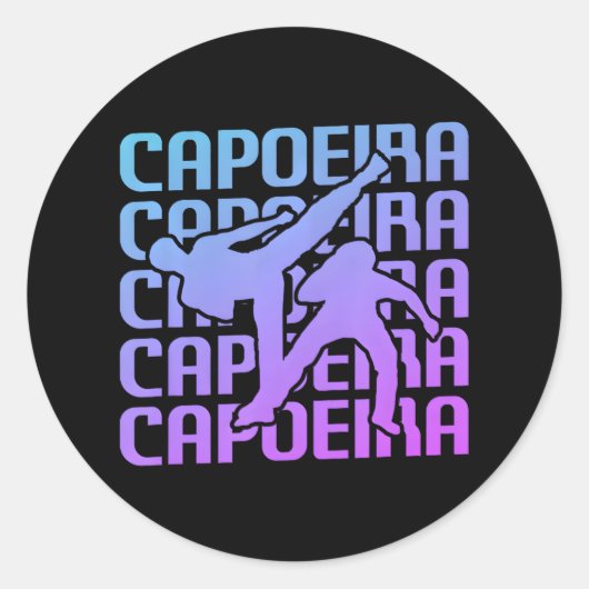 Capoeira Martial Arts Runder Aufkleber (Vorderseite)