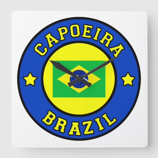 Capoeira Quadratische Wanduhr (Vorderseite)