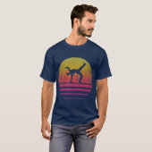 Capoeira Retro Vintag 70er Silhouette Geschenk T-Shirt (Vorne ganz)