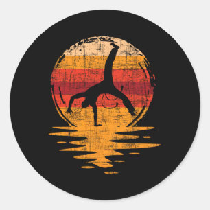 Capoeira Retro Vintage - Kickboxen brasilianische Runder Aufkleber