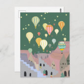 Cappadocia Night Art | Heißluftballon Türkei Postkarte (Vorne/Hinten)