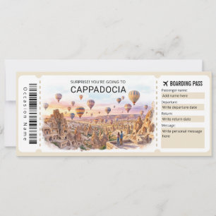 Cappadocia-Reise-Bordkarte-Ticket Einladung