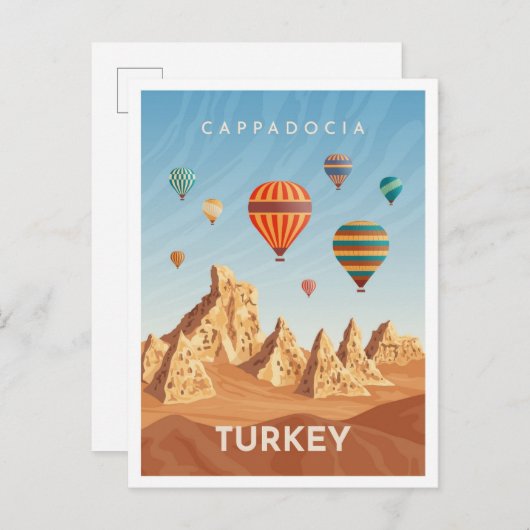 Cappadocia Türkei Kunst-Vintage Postkarte (Vorne/Hinten)