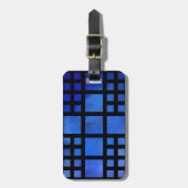 Cappanella V1 - blaue Quadrate Gepäckanhänger (Vorderseite vertikal)