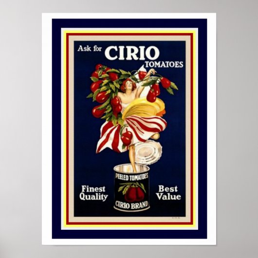 Cappiello Ad Poster-Cirio Tomaten 12 x 16 Poster (Vorne)