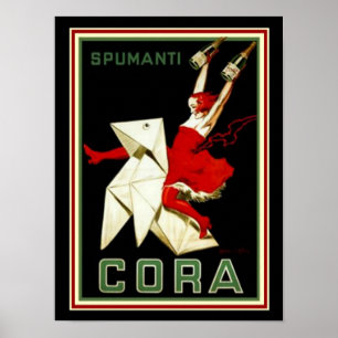 Cappiello Art Deco "Cora" Spumanti Print 12 x 16 Poster