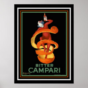 Cappiello bitterer Campari Druck 12 x 16 Poster