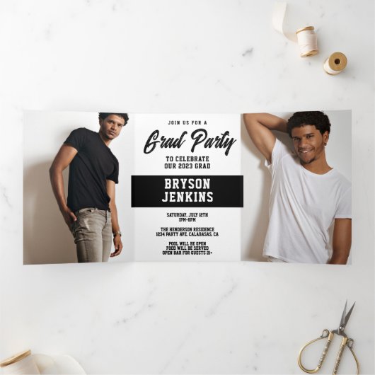 Cappin Season Masculine Abschluss Einladung (Innenseite)