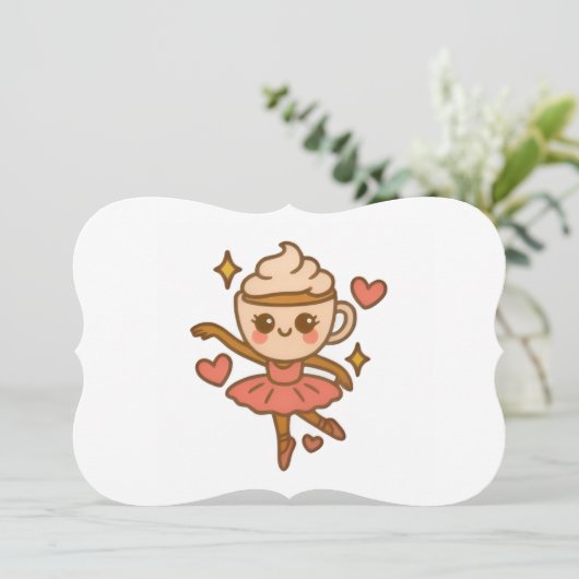 Cappuccina Ballerina Italian Ausweis Einladung (Stehend Vorderseite)