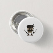 Cappuccino Assassino Funny Italian Button (Vorne & Hinten)