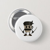 Cappuccino Assassino Funny Italian Button (Vorne & Hinten)