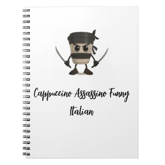 Cappuccino Assassino Funny Italian Notizblock (Vorderseite)