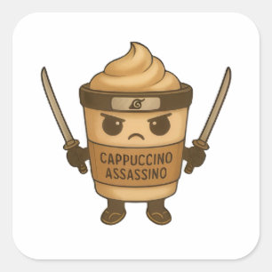 Cappuccino Assassino Italian Quadratischer Aufkleber