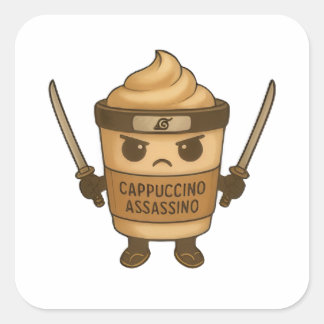 Cappuccino Assassino Italian Quadratischer Aufkleber