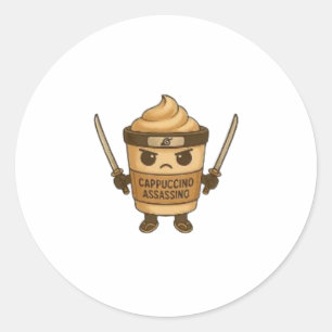 Cappuccino Assassino Italian Runder Aufkleber