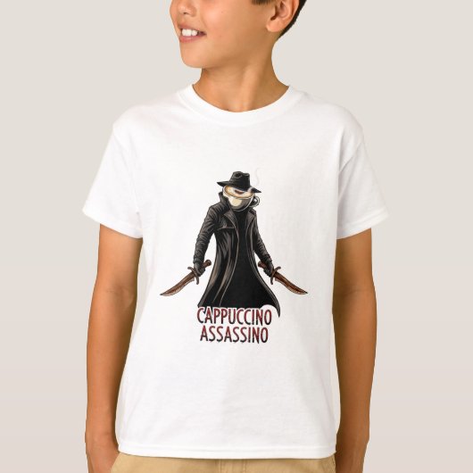 Cappuccino Assassino T - Shirt | Dunkler Spaß Ital (Vorderseite)
