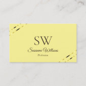 Cappuccino Beige Gold Linien mit Monogramm QR Code Visitenkarte (Vorderseite)