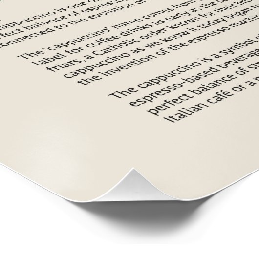 Cappuccino Coffee Cup Poster (Ecke)