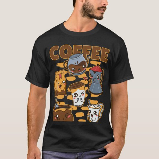 Cappuccino Coffee Evolution Ich liebe Kaffee T-Shirt (Vorderseite)