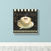 Cappuccino-Cup Leinwanddruck (Insitu (Holzboden))