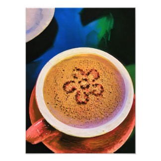 Cappuccino-Cup mit Blumenschaum Fotodruck