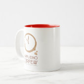 Cappuccino Curfew - 11AM Coffee Culture Mug Zweifarbige Tasse (Vorderseite Links)