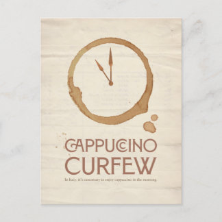 Cappuccino Curfew – 11AM Coffee Postcard Feiertagspostkarte