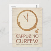 Cappuccino Curfew – 11AM Coffee Postcard Postkarte (Vorne/Hinten)