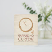 Cappuccino Curfew – 11AM Coffee Postcard Postkarte (Stehend Vorderseite)