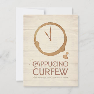 Cappuccino Curfew – 11AM Coffee Postcard Postkarte
