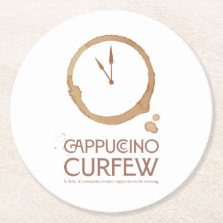 Cappuccino Curfew – Italian Coffee Culture Coaster Runder Pappuntersetzer