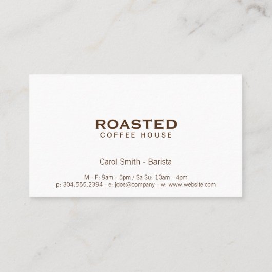 Cappuccino Drink \ Kaffeebohnen Visitenkarte (Rückseite)