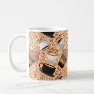 Cappuccino, Espresso, Latte, Mocha, Americano Fun Kaffeetasse