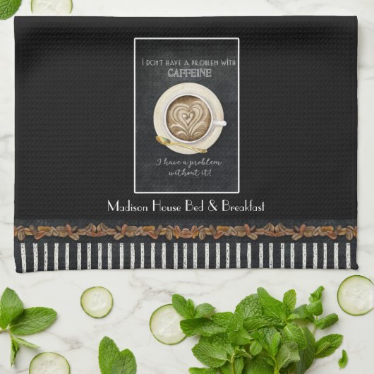 Cappuccino Herzstück Art Coffeine Kaffee Bed Break Geschirrtuch (Gefaltet)