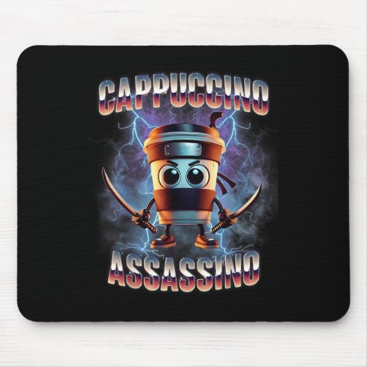 Cappuccino Ino Brainrot Italian Meme Mousepad (Vorne)