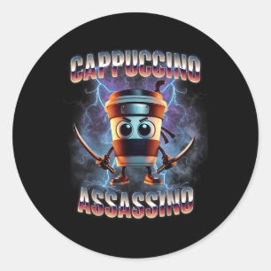 Cappuccino Ino Brainrot Italian Meme Runder Aufkleber