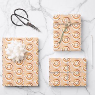 Cappuccino-Kaffee Geschenkpapier Set