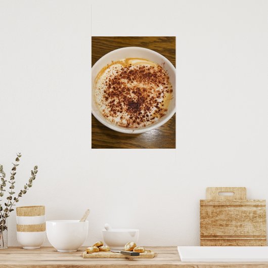 Cappuccino Kaffee mit Zimt Poster (Küche)