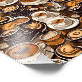 Cappuccino Kaffee Öl Paint Muster Fotodruck (Ecke)