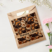Cappuccino Kaffee Öl Paint Muster Personalisiert Geschenktütchen (Versiegelt)