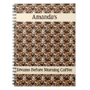 Cappuccino Kaffee Öl Paint Muster Personalisiert Notizblock