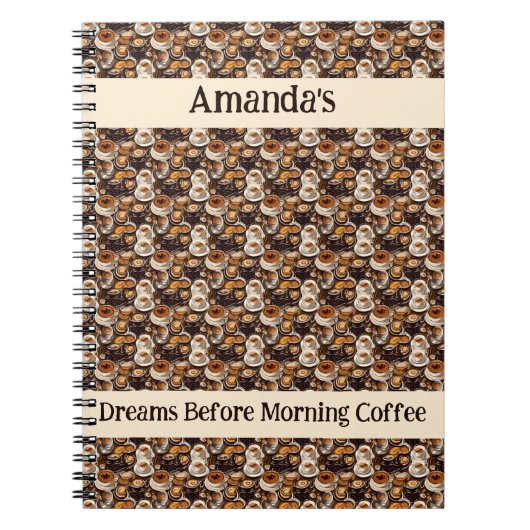 Cappuccino Kaffee Öl Paint Muster Personalisiert Notizblock (Vorderseite)