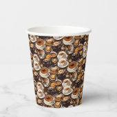 Cappuccino Kaffee Öl Paint Muster Personalisiert Pappbecher (Rückseite)