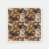 Cappuccino Kaffee Öl Paint Muster Serviette (Vorderseite)